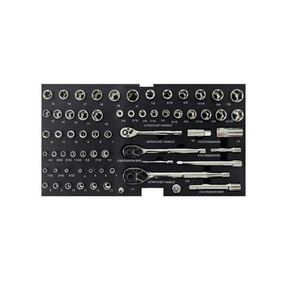 Campfun Set 439 Pezzi – Cassetta Attrezzi Meccanici 4 Livelli con Cricchetto, Pinze e 3 Cassetti, Kit Completo per Casa e Officina