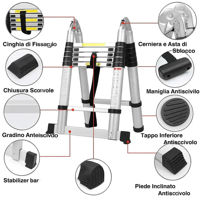 Scala Telescopica 5M in Alluminio