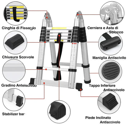 Scala Telescopica 5M in Alluminio